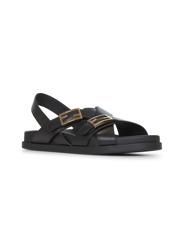 Fendi FENDI | Black leather Fendi Feel slides | Women | 40 2