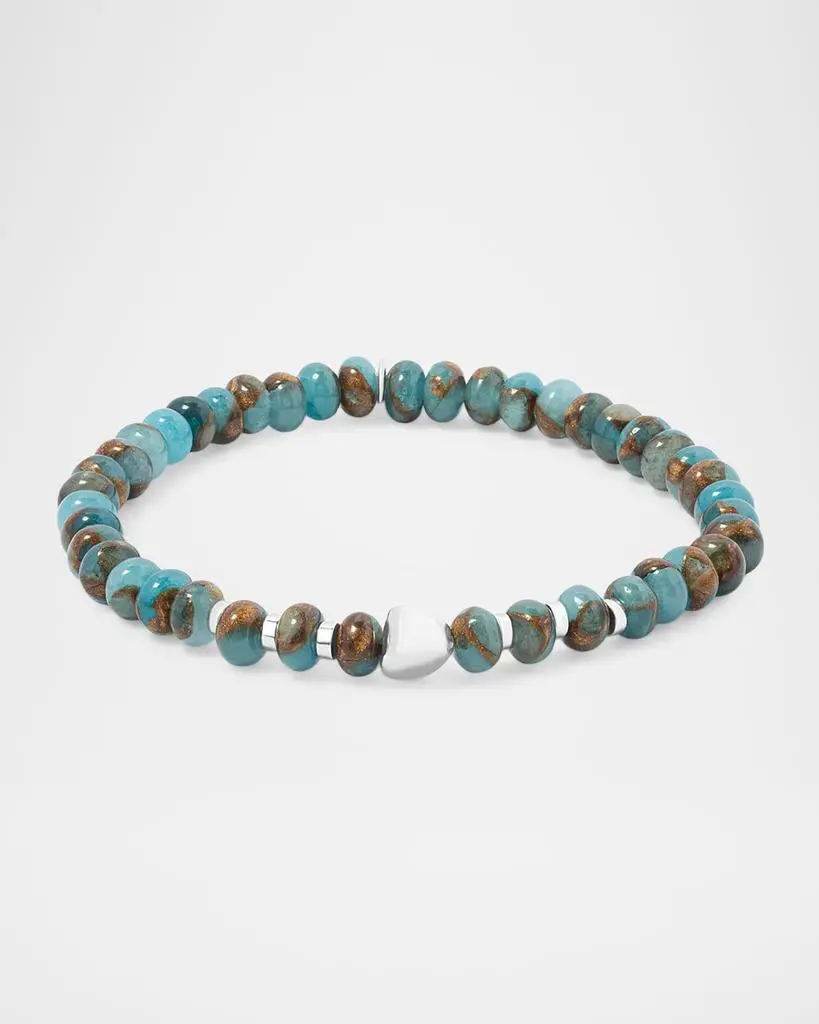 Tateossian Men's Nepal Nugget Beaded Bracelet with Blue Jasper