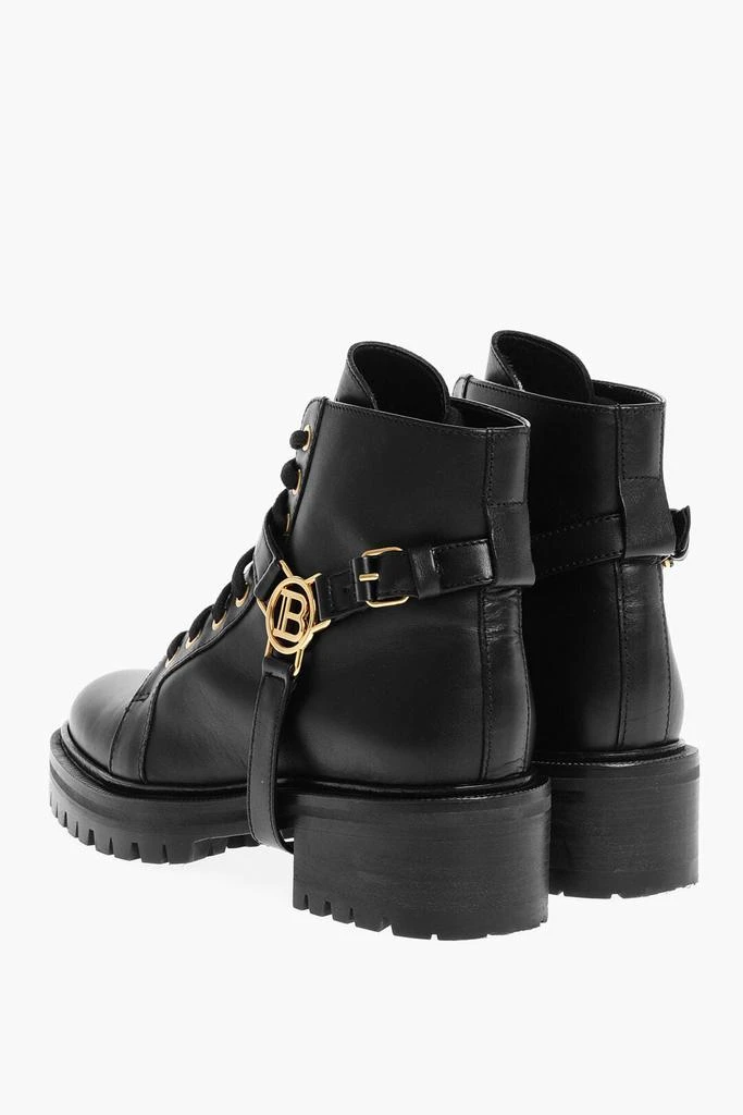 Balmain Balmain Leather Ranger Boots with Logo 2