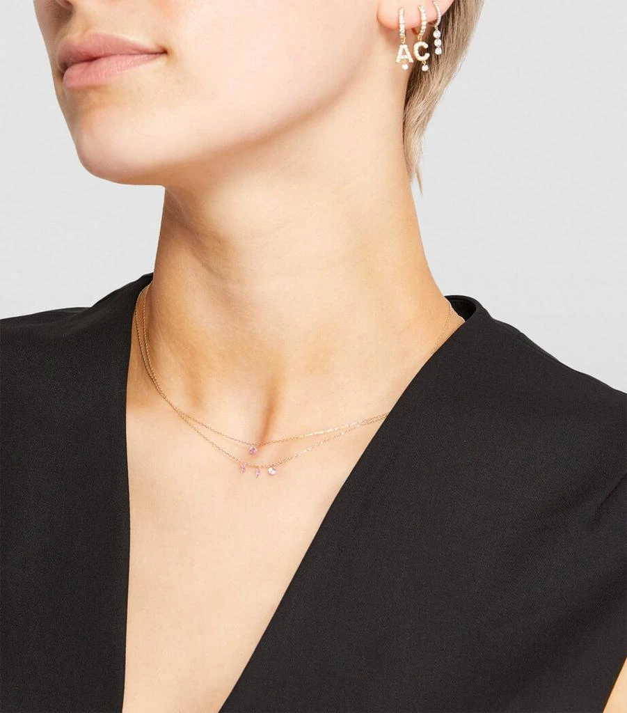 Persée Yellow Gold and Sapphire La Vie en Rose Necklace 3