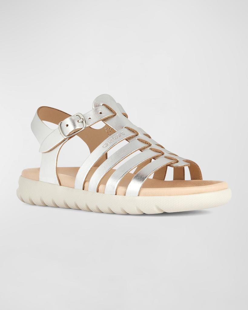 Geox Girl's Soleimagi Metallic Fisherman Sandals, Toddler/Kids