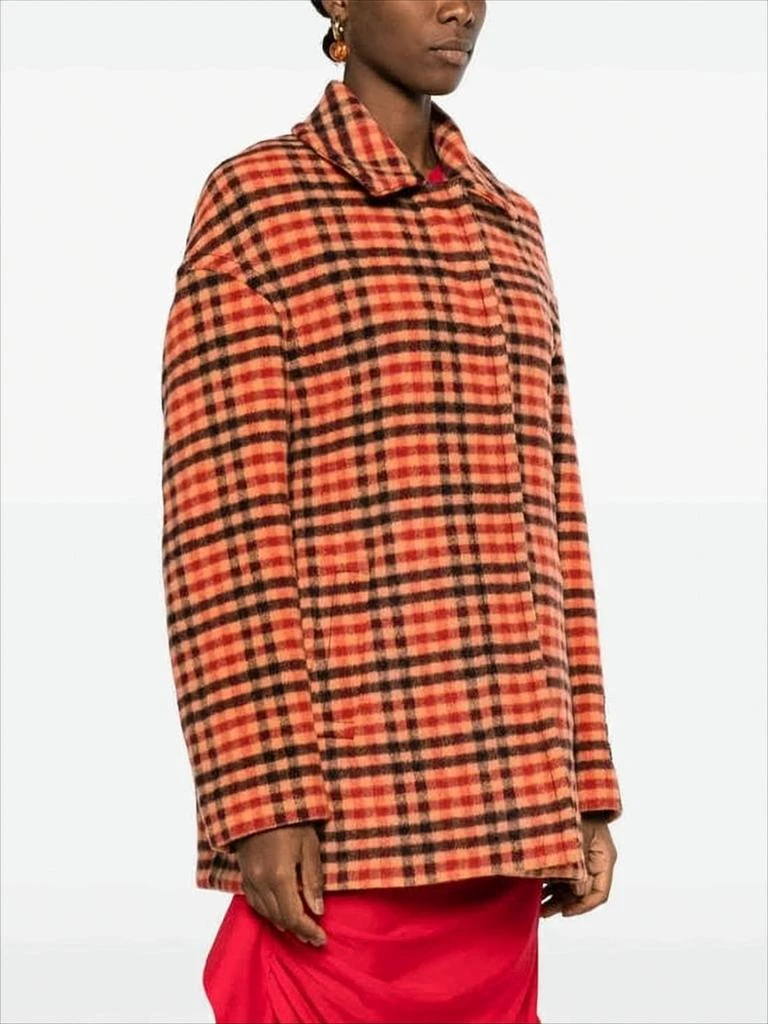 Marni Boxy Mid-Length Trench Coat with Bold Checkered Pattern 3