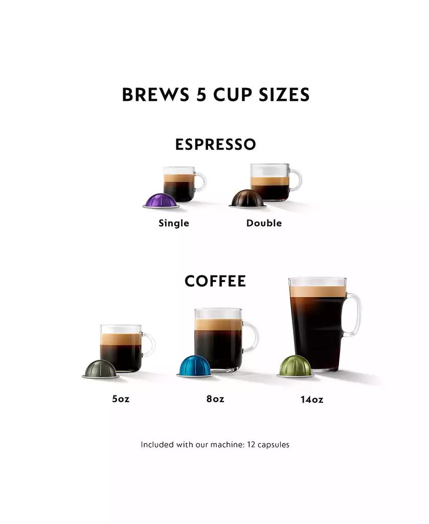 Nespresso Vertuo Next Premium Coffee and Espresso Machine by De'Longhi, Black Rose Gold with Aeroccino Milk Frother