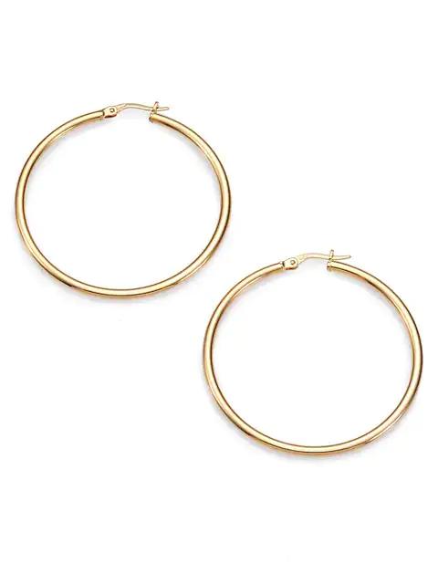 Roberto Coin 18K Yellow Gold Hoop Earrings/1.75"
