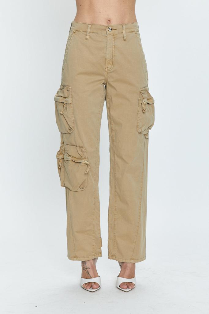 Pistola Denim Bobbie Mid Rise Loose Straight Cargo - Coconut