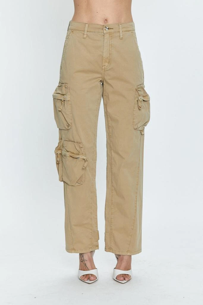 Pistola Denim Bobbie Mid Rise Loose Straight Cargo - Coconut 2