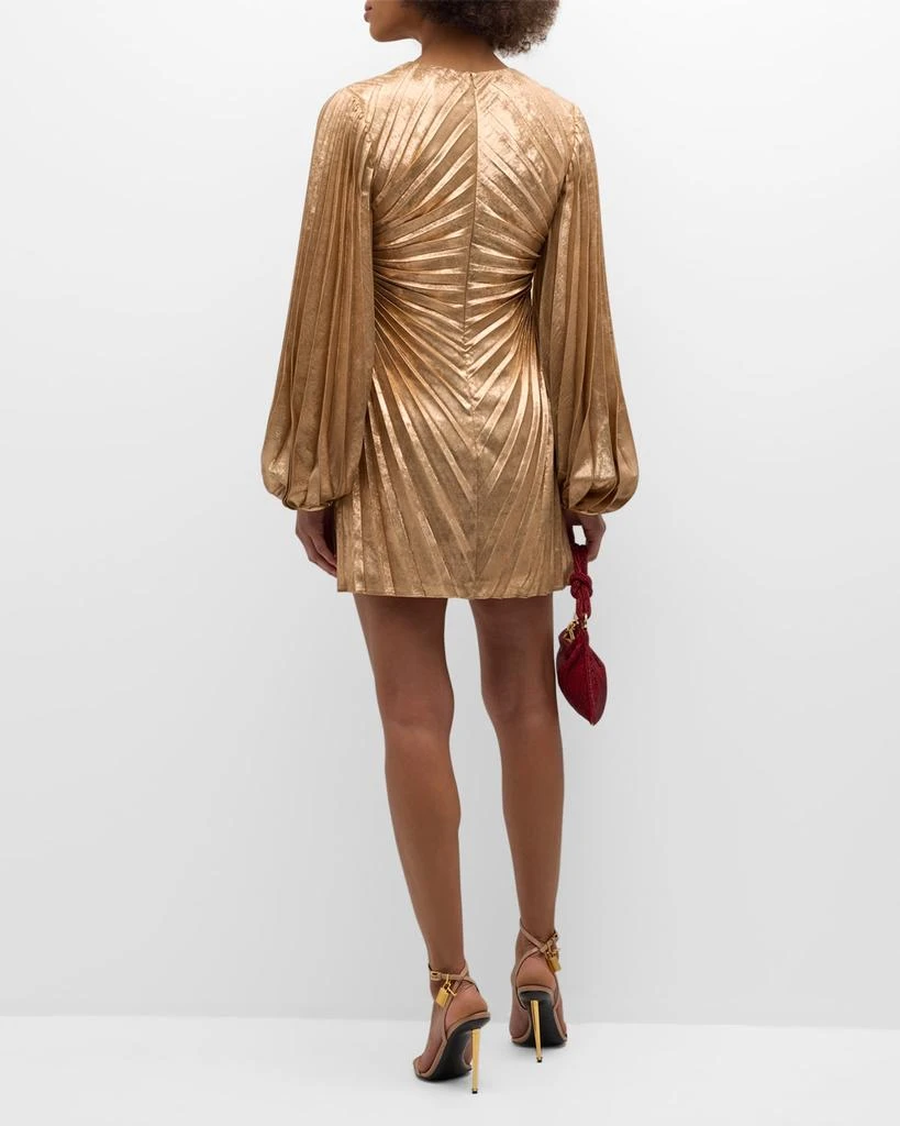 Acler Rothbury Pleated Metallic Mini Dress 4