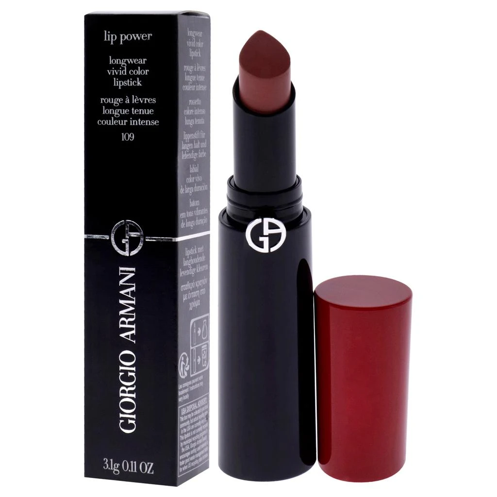 Giorgio Armani Lip Power Longwear Vivid Color Lipstick - 109 Intimate by  for Women - 0.11 oz Lipstick 1