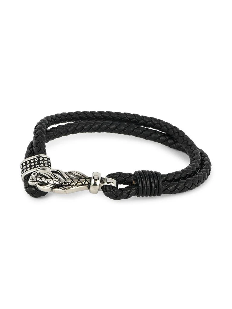 Jean Claude Stainless Steel 
Leather Rope Bracelet 1