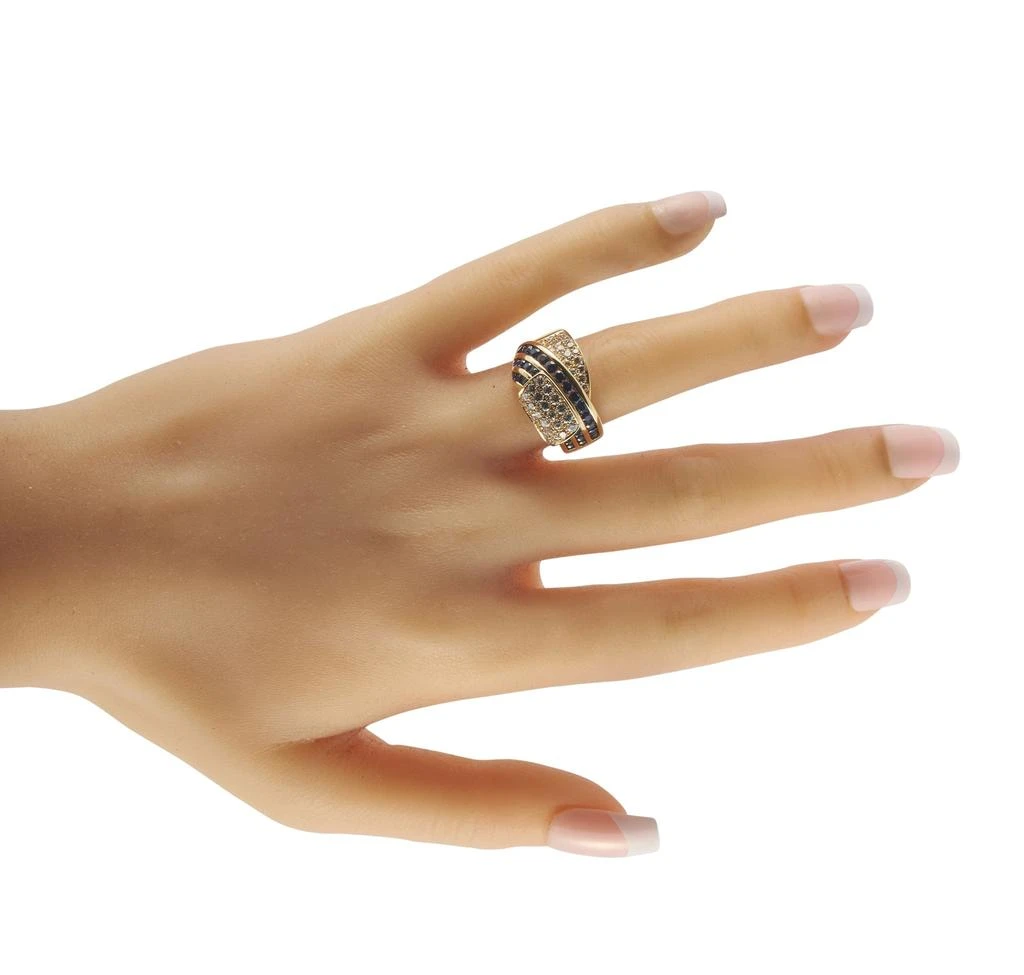 LB Exclusive 18K Yellow Gold 1.01ct Diamond and Sapphire Ring MF52-101725 3