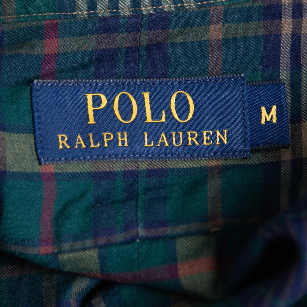 Ralph Lauren Polo Ralph Lauren Green/Navy Blue Plaid Cotton Button Front Full Sleeve Shirt M 4