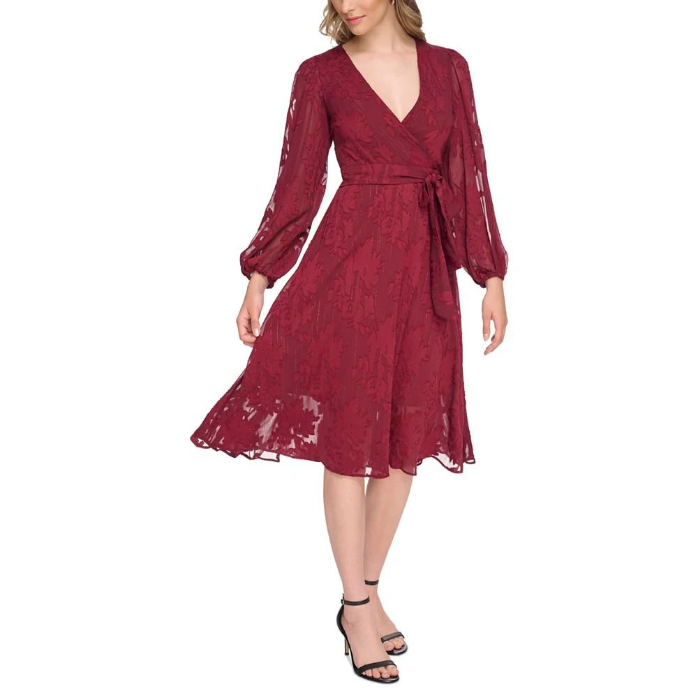 Kensie Women's V-Neck Chiffon Fit & Flare Dress 3