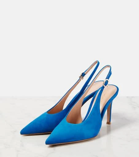 Gianvito Rossi Robbie suede slingback pumps 4