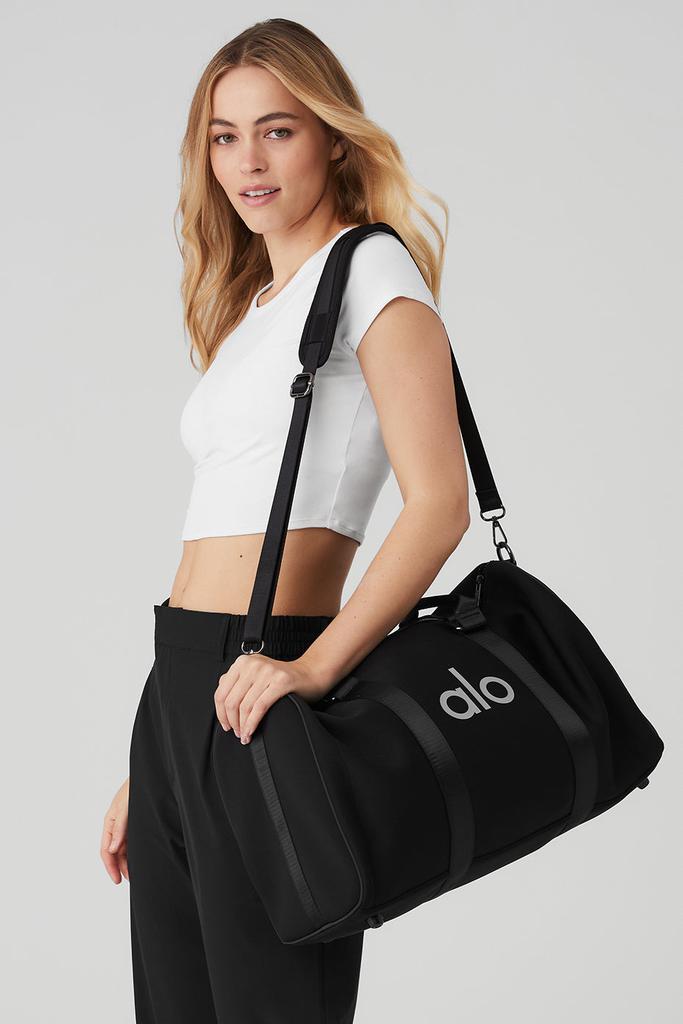 Alo Traverse Duffle - Black/Silver - Travel Bags - Free