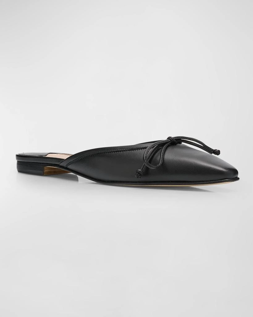 Manolo Blahnik Lambskin Bow Ballerina Mules 4