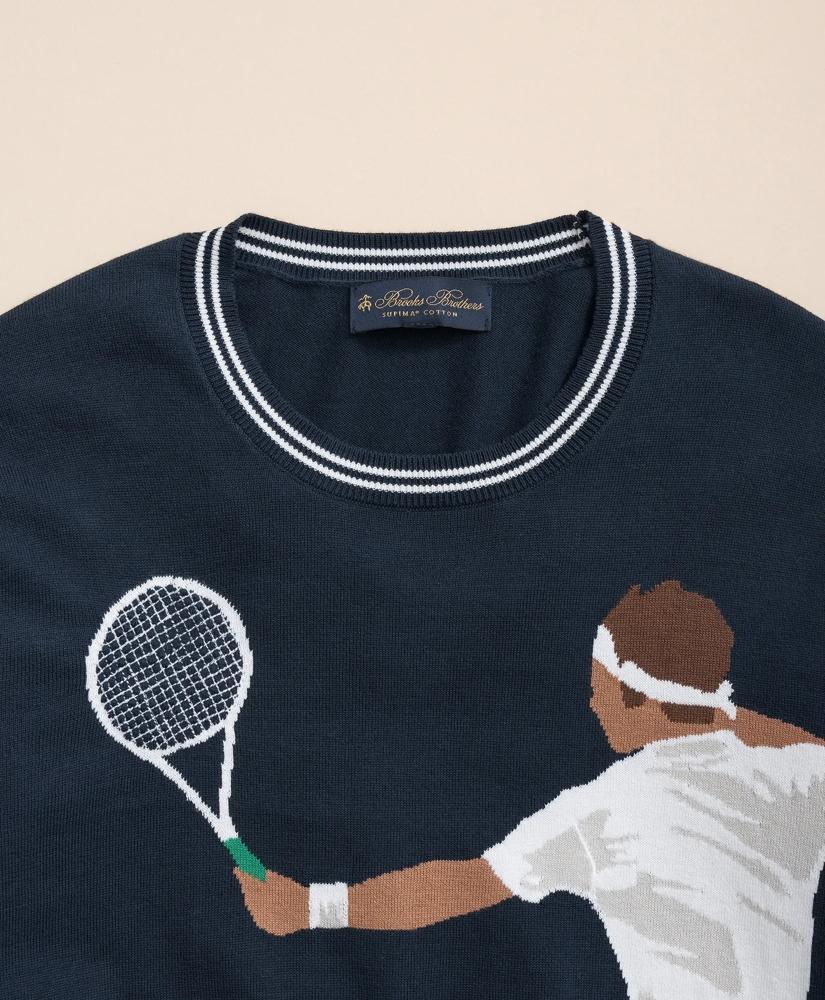 Brooks Brothers Tennis Motif Sweater in Supima® Cotton