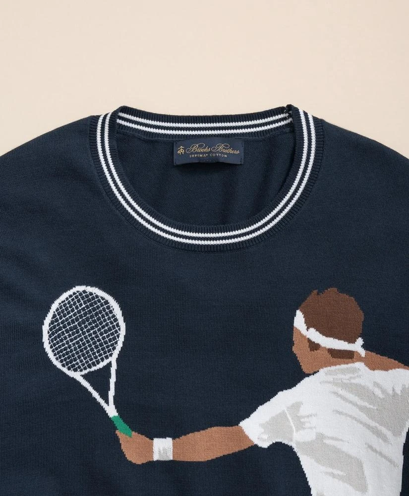 Brooks Brothers Tennis Motif Sweater in Supima® Cotton 2
