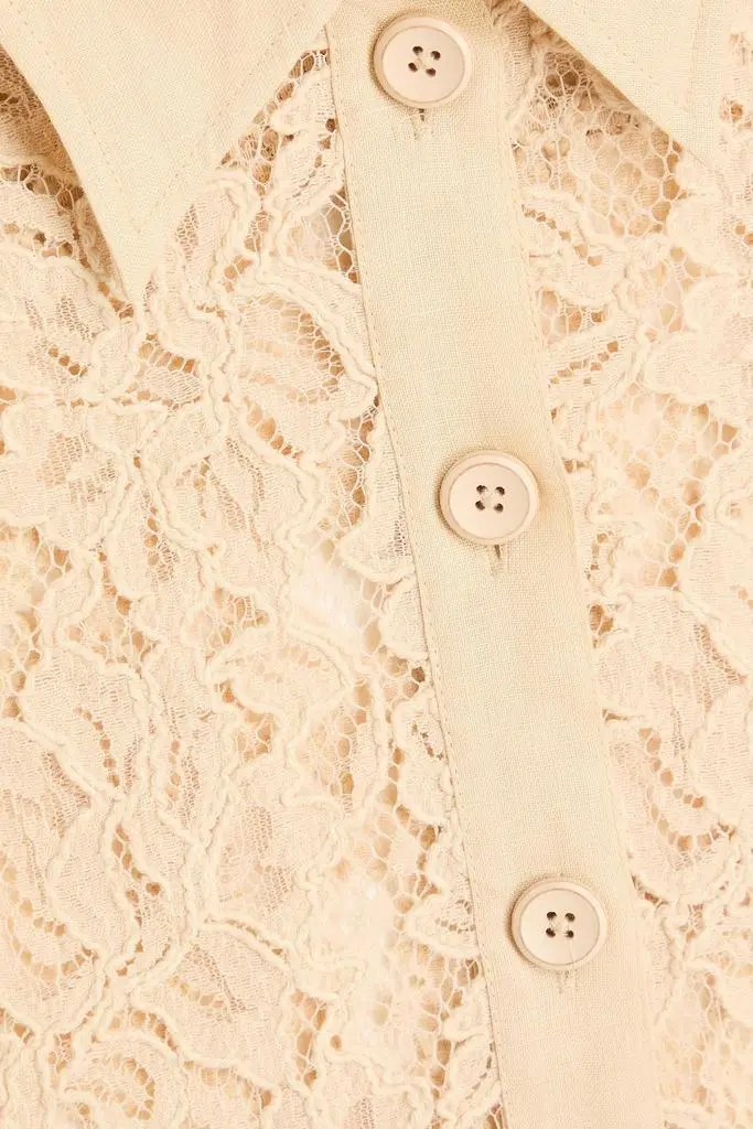Zimmermann Linen-trimmed cotton-blend corded lace shirt 4