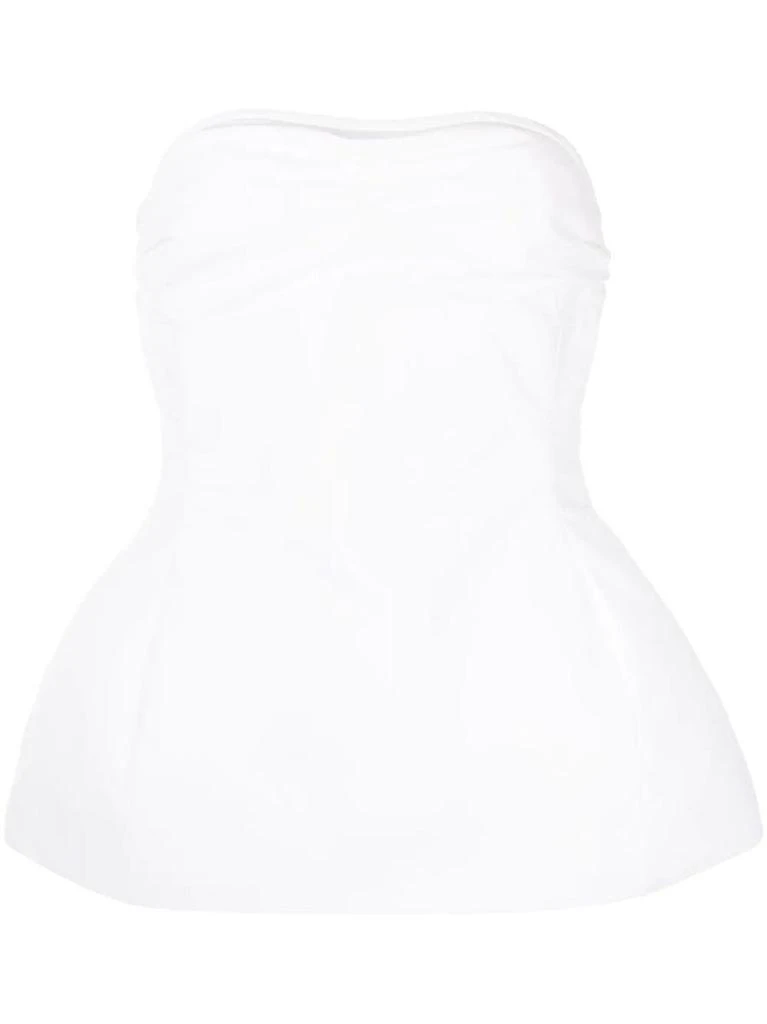 NA White flared hem Blouse 1