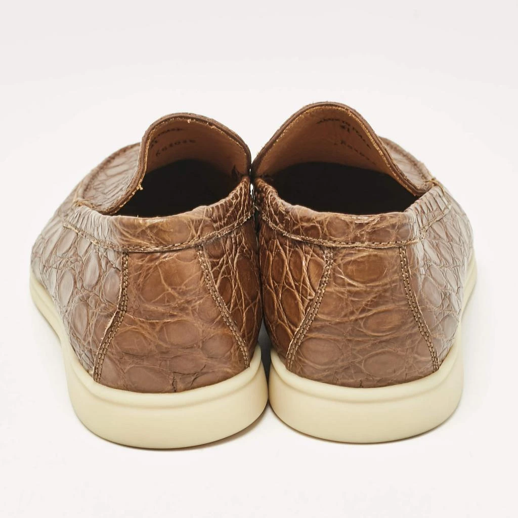Loro Piana Loro Piana Brown Crocodile Leather Summer Walk Loafers Size 41 5