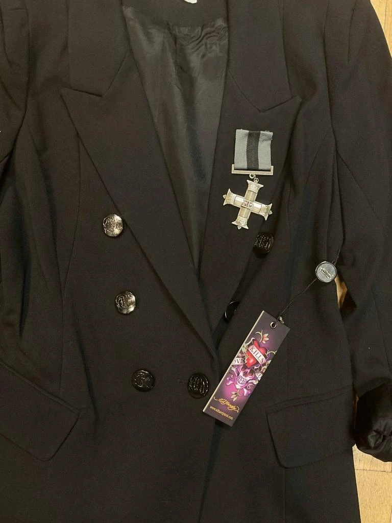 Ed Hardy Women's Double Breasted Embroidered Blazer In Black 3