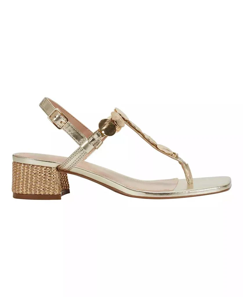 Marc Fisher Women's Caylie Embellished T-Strap Block Heel Sandals 2