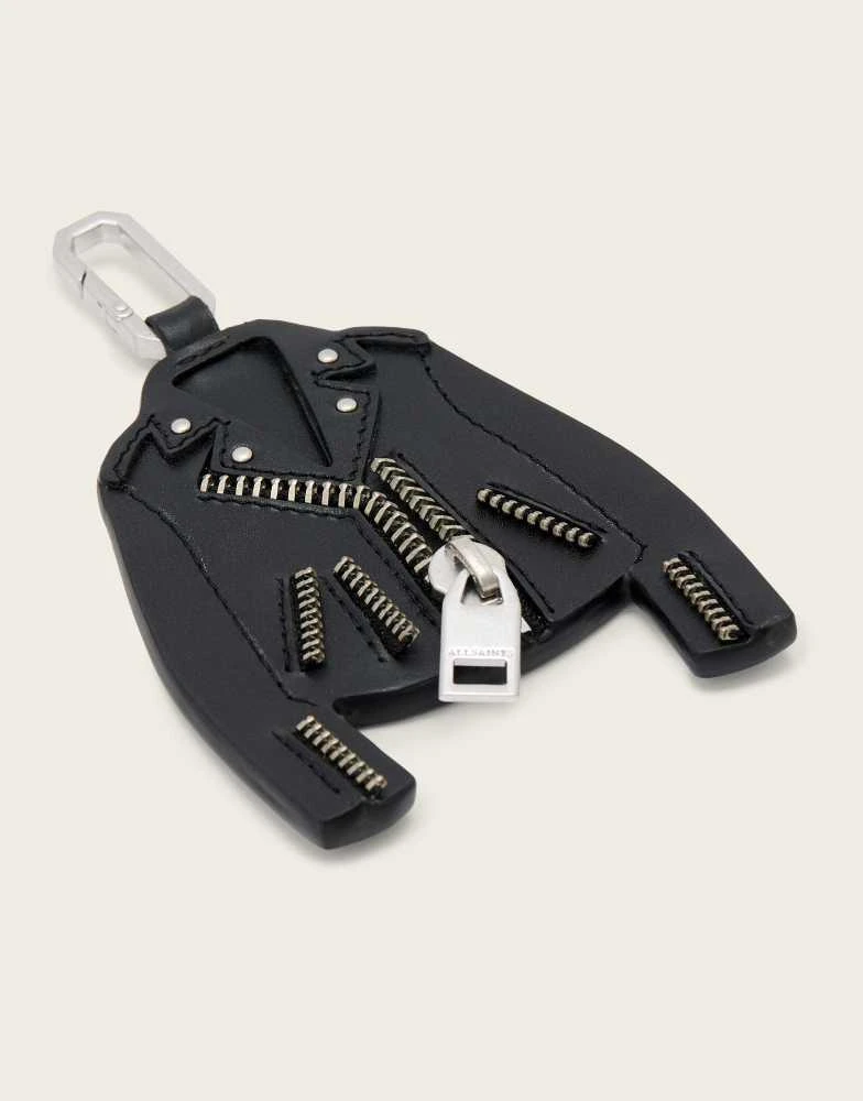 ALL SAINTS AllSaints balfern leather jacket keyring in black and silver