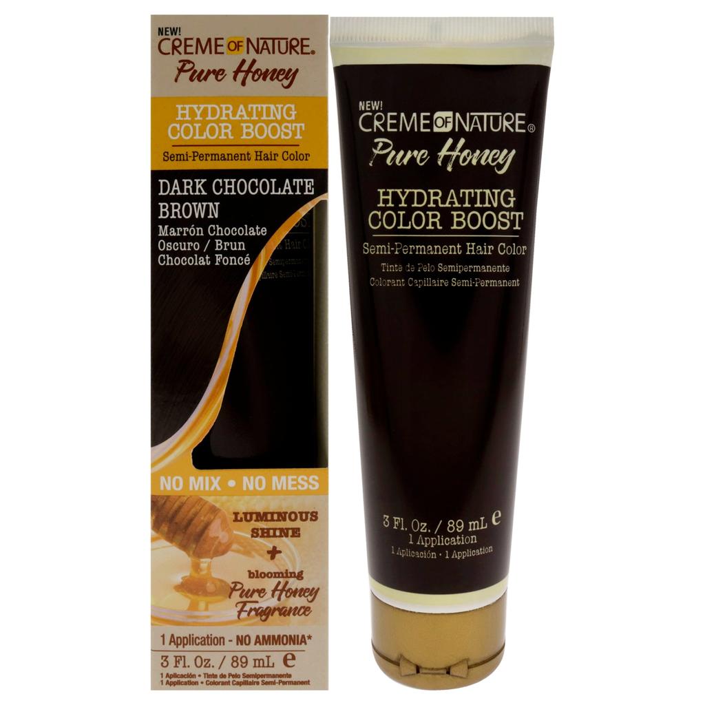 Creme Of Nature Pure Honey Hydrating Color Boost Semi-Permanent Hair Color - Dark Chocolate Brown by  for Unisex - 3 oz Hair Color