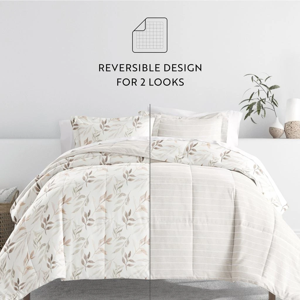 IENJOY HOME Comforter Set Patterned Reversible Microfiber All Season Down-Alternative Ultra Soft Bedding 2
