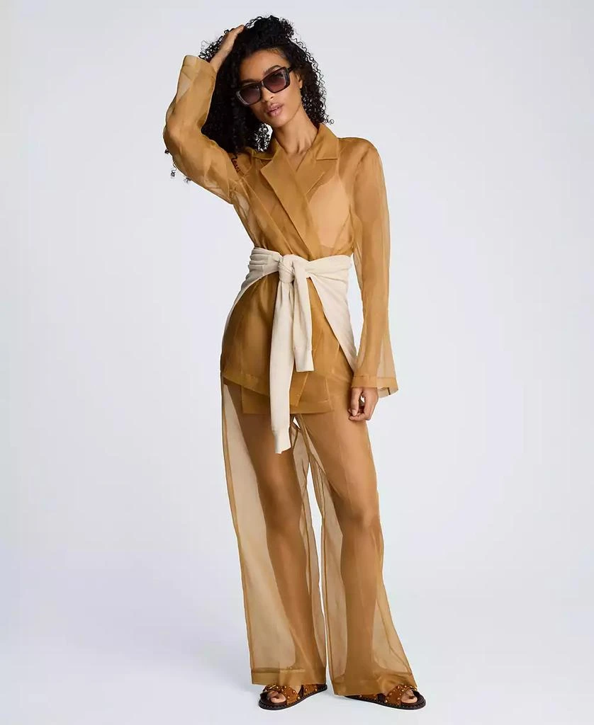 Kenneth Cole Women
s Organza One-Button Notch Collar Jacket 2