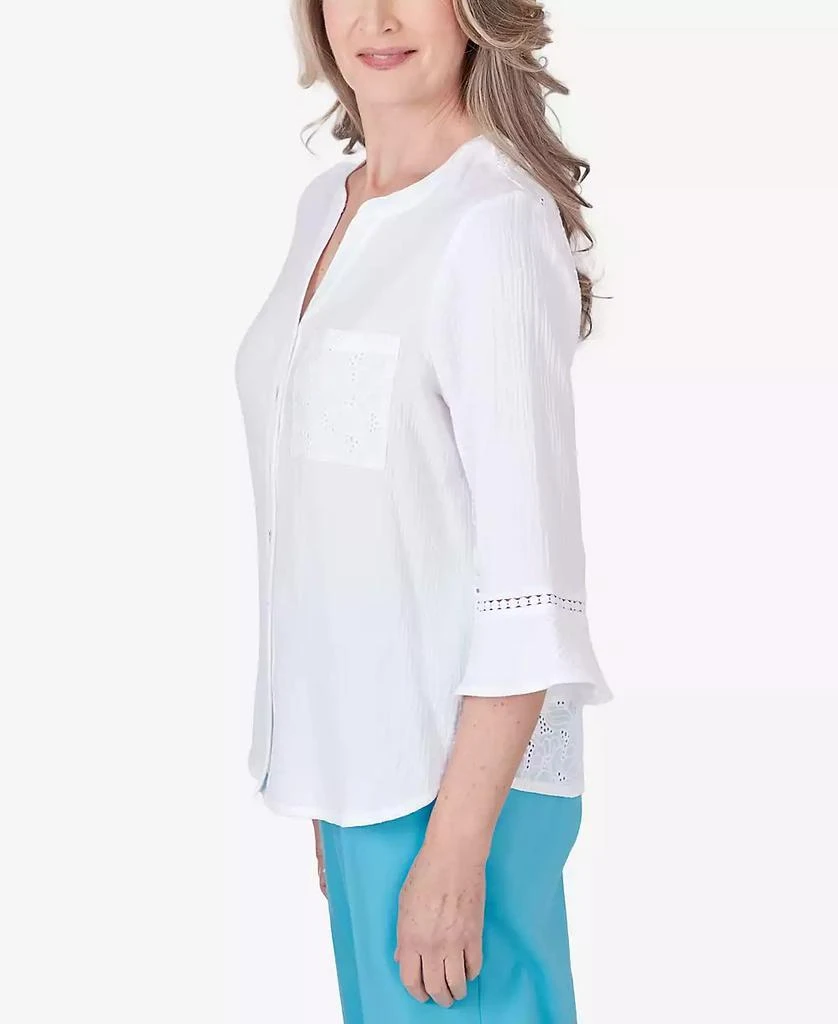 Alfred Dunner Women's Summer Breeze Button Down Gauze Top 3