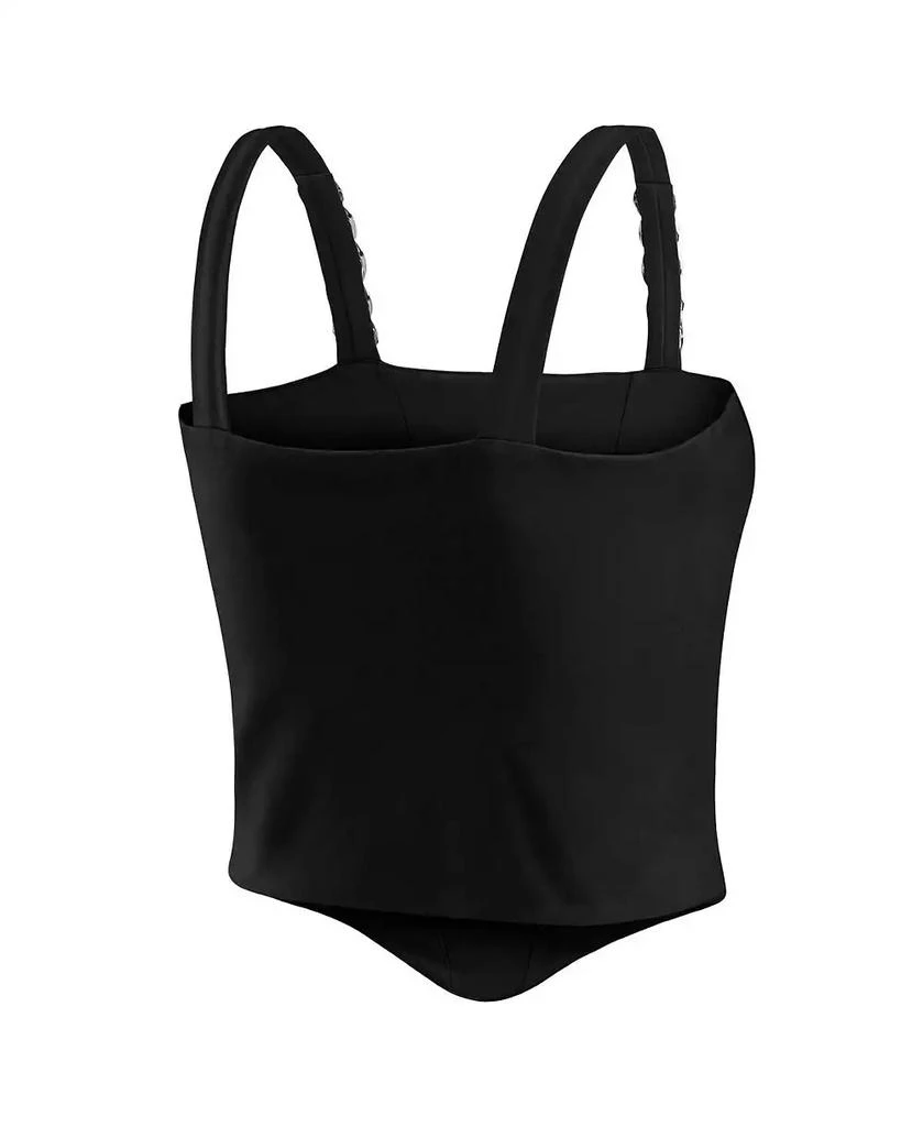 WEAR by Erin Andrews x Gracie Hunt Women's Black Las Vegas Raiders Chain Link Corset Top 2