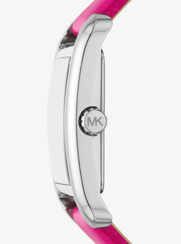 Michael Kors Monroe Silver-Tone and Leather Watch 2