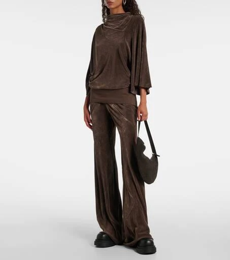 Rick Owens High-rise velour straight pants 2