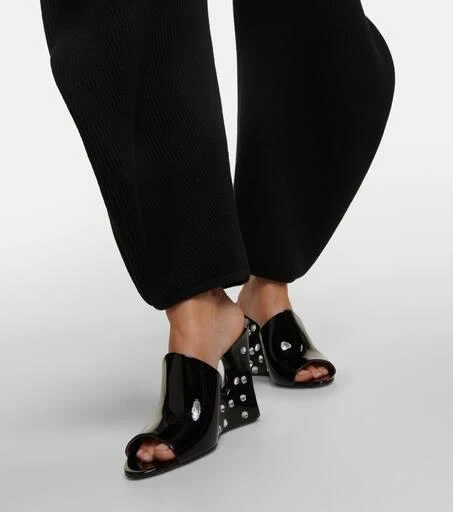 Alaïa La Sculpture embellished patent leather mules 7