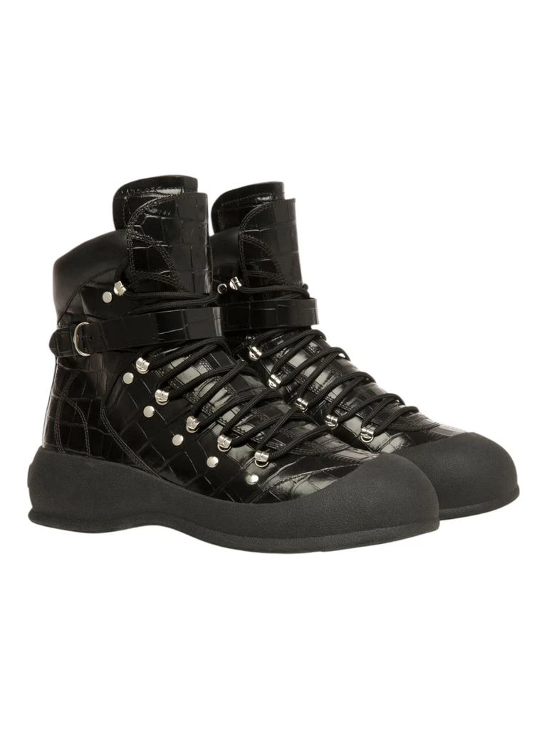 Bally Clyff 6304656 Men's Black Crocodile Embossed Leather Boots 2