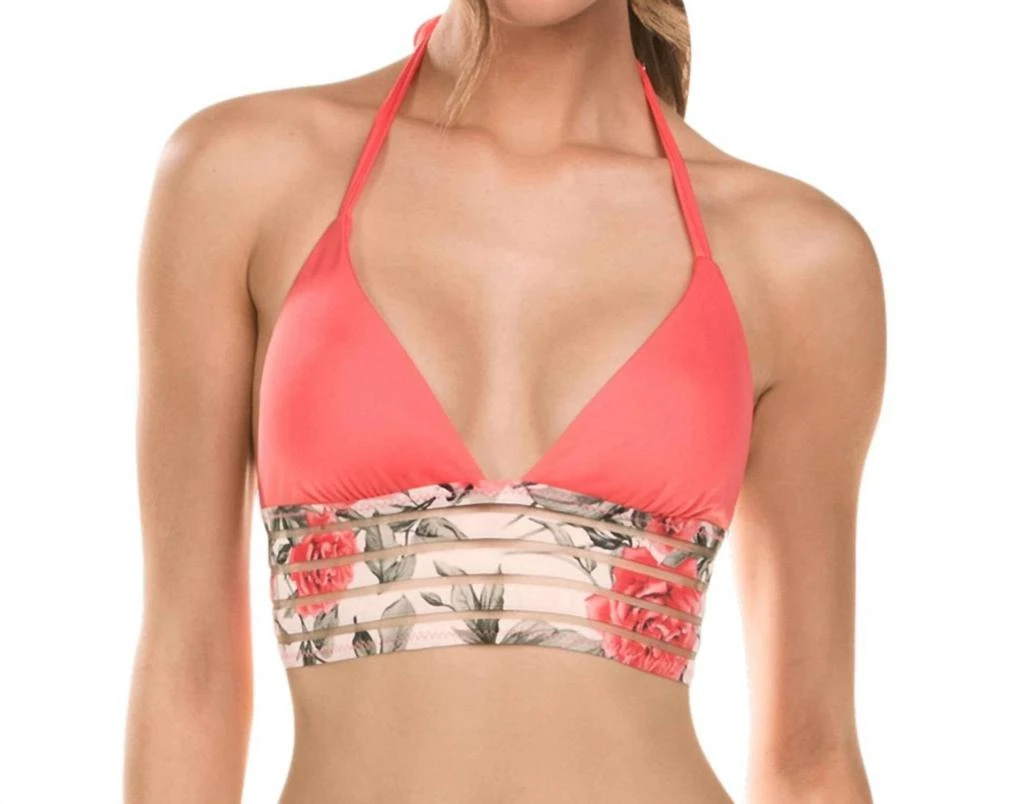 Isabella Rose Long Line Halter Bikini Top 1