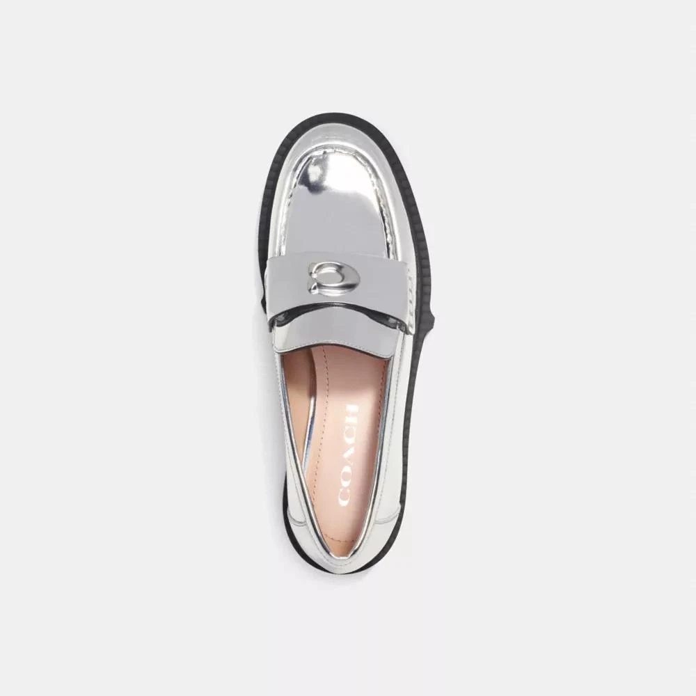 Coach Leah Loafer In Silver Metallic 3