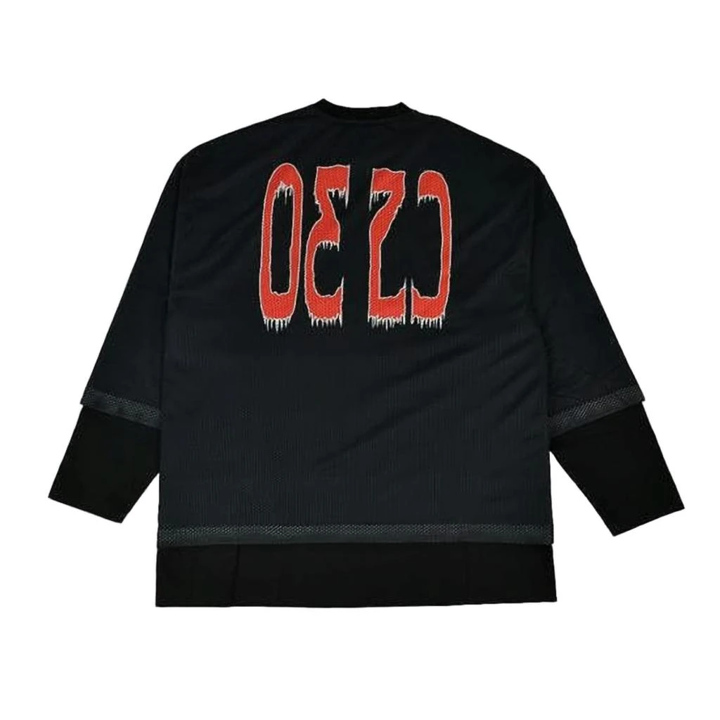 032c Layered Long-Sleeve T-Shirt with Mesh Overlay