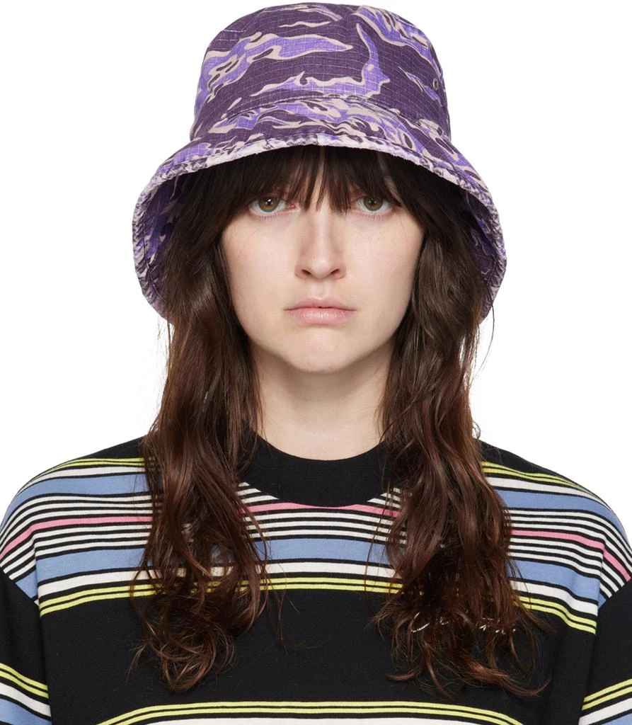 Acne Studios Purple Brimmo Flame Camo Bucket Hat 1