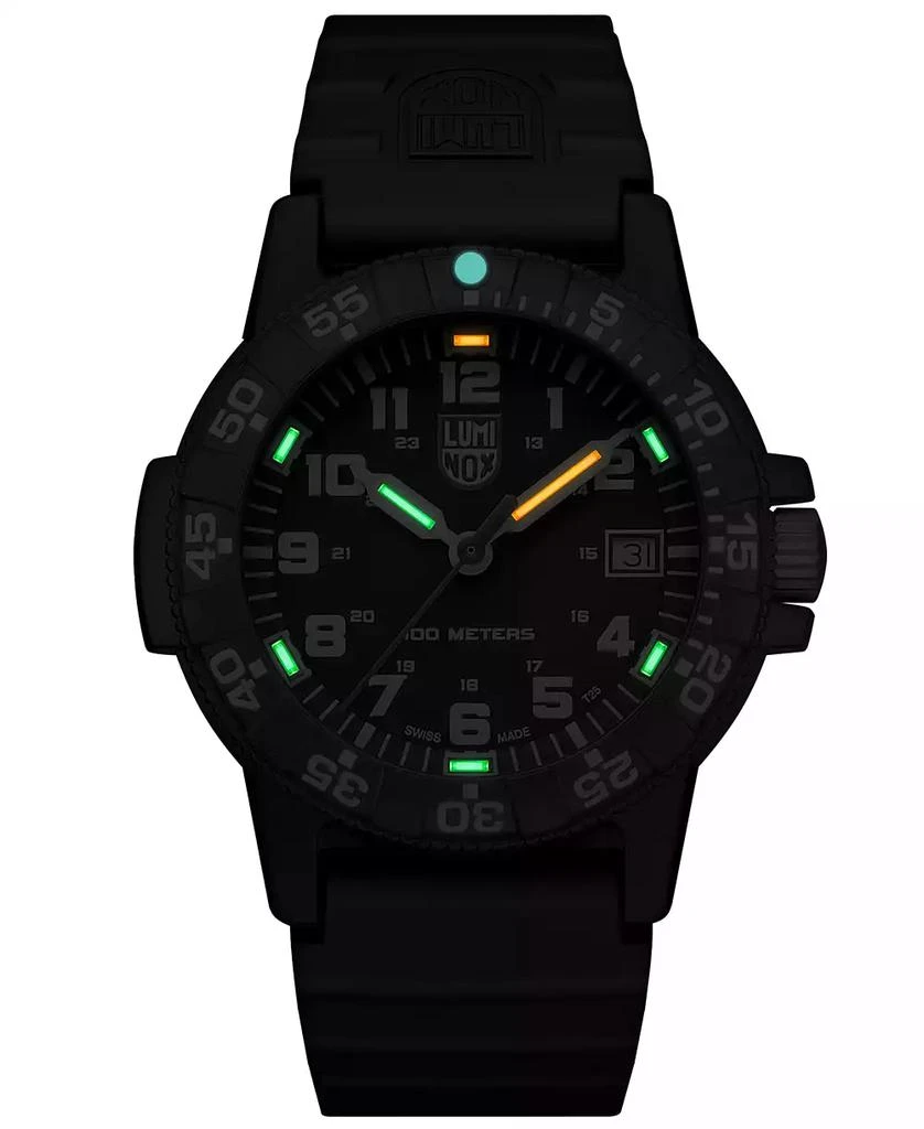Luminox Women's Swiss Leatherback Sea Turtle Dive Black Rubber Strap Watch 39mm 3