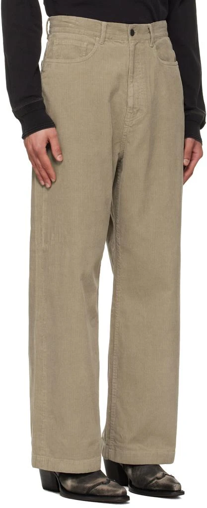 TONYWACK Beige Washed Corduroy Wide-Leg Trousers 2