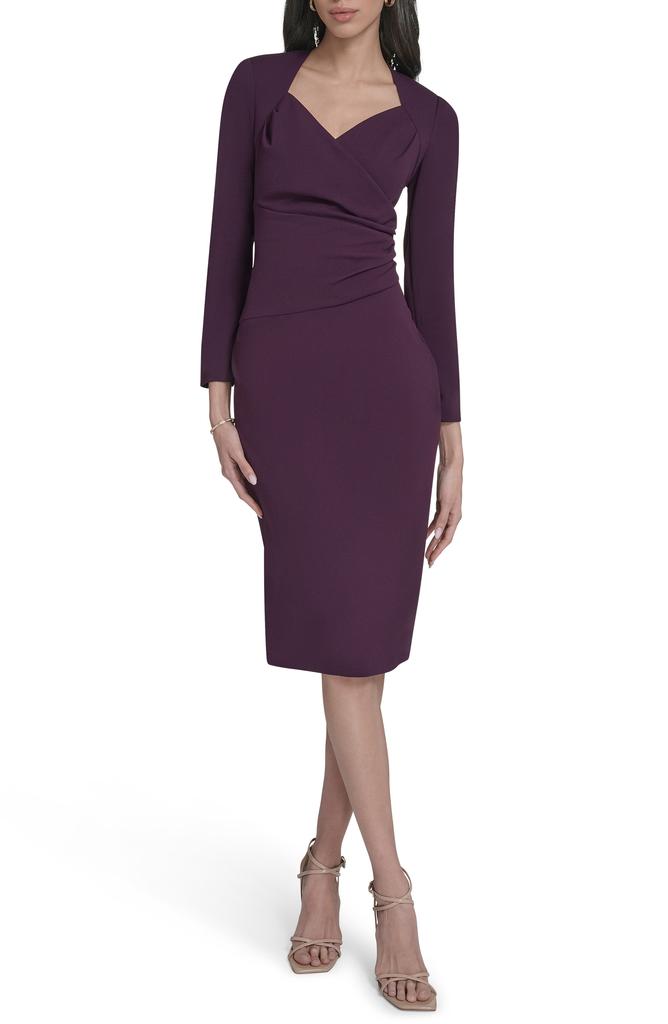 Calvin Klein Stretch Crepe Midi Sheath Dress