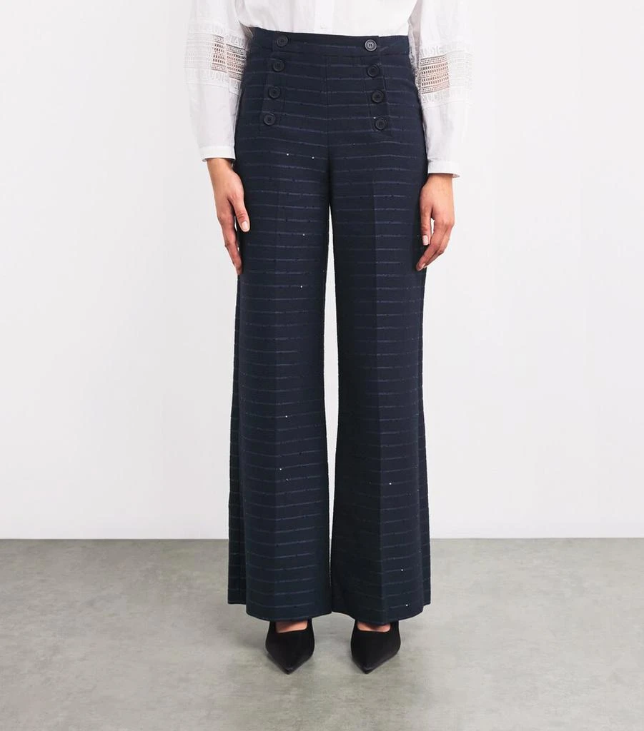 Claudie Pierlot Cotton-Blend Striped Trousers 3