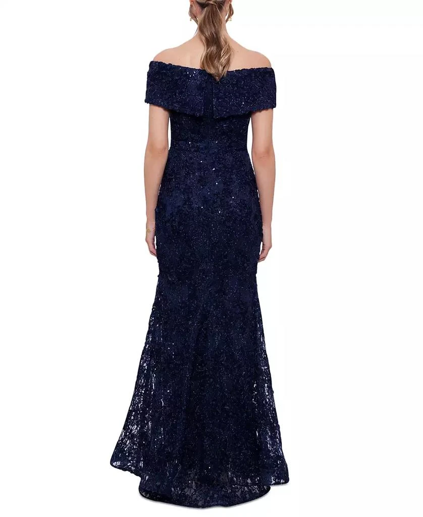 XSCAPE Women's Off-The-Shoulder Lace Gown 3
