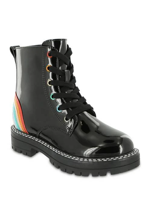 MIA Youth Girls Padma Patent Rainbow Combat Boots 1