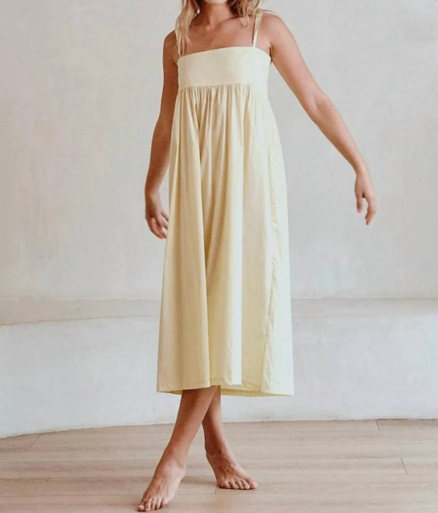 Dailystory - Spaghetti Strap Midi Dress  On Sale Now with Up to 52% Off |  Discover Exclusive Deals & Savings at BeyondStyle  Authentic Dailystory  women > dresses > midi|429799575|clothing|cotton|dresses|midi|om|solid|women|yellow  with