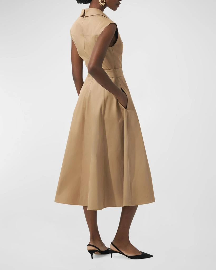 Carolina Herrera Flared Sleeveless Self-Belt Midi Trench Dress 4