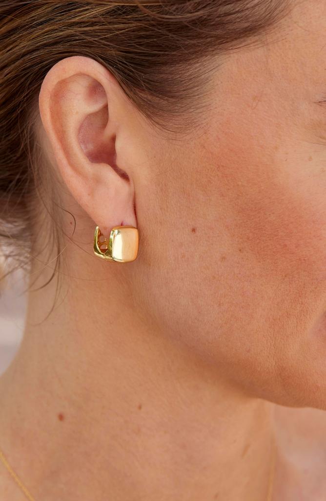 Savvy Cie Jewels Chubby Square Huggie Hoop Earrings