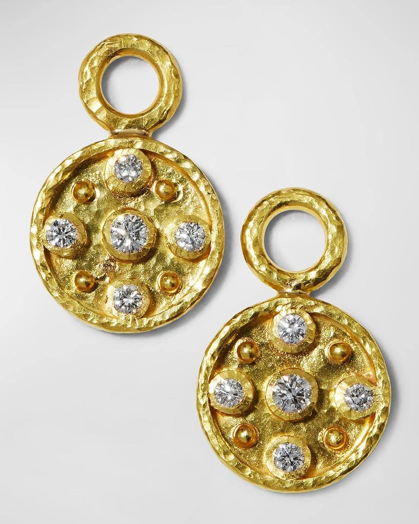 Elizabeth Locke 19k Gold Diamond Disc Earring Pendants 1